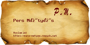 Pers Mátyás névjegykártya