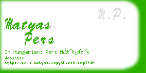 matyas pers business card